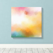 カラフルエレガントモダン抽象芸術Art赤黄 キャンバスプリント (インサイチュ (ウッドフロア))