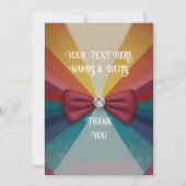 カラフルエレガントレインボー結婚ズ サンキューカード (正面)