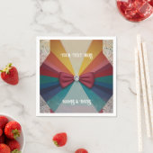 カラフルエレガントレインボー結婚ズ スタンダードカクテルナプキン (インサイチュ)