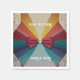 カラフルエレガントレインボー結婚ズ スタンダードカクテルナプキン