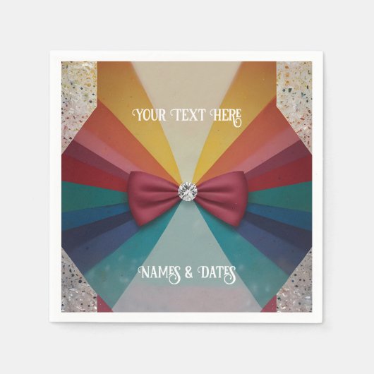 カラフルエレガントレインボー結婚ズ スタンダードカクテルナプキン (正面)
