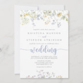 カラフルエレガントワイルドフラワーの前と後結婚ろ 招待状 (正面)