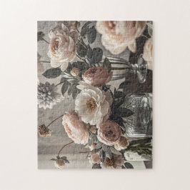 カラフルエレガントヴィンテージインスパイアフローラ ジグソーパズル