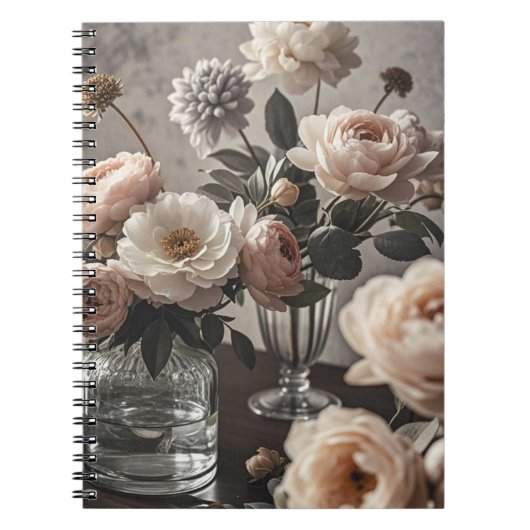 カラフルエレガントヴィンテージインスパイアフローラ ノートブック (正面)