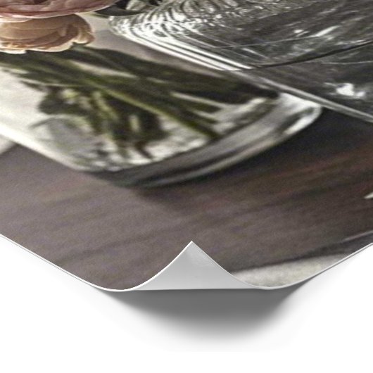 カラフルエレガントヴィンテージインスパイアフローラ ポスター (角)