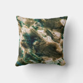 カラフルエレガント大理石タンブラウンとアクア クッション (裏面)