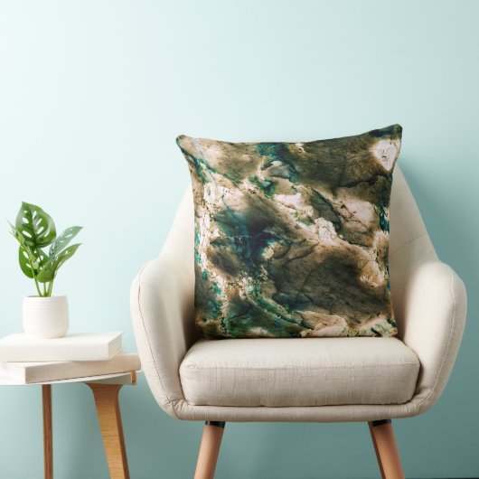 カラフルエレガント大理石タンブラウンとアクア クッション (椅子)