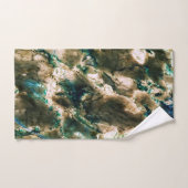 カラフルエレガント大理石タンブラウンとアクア バスタオルセット (ハンドタオル)