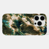 カラフルエレガント大理石タンブラウンとアクア Case-Mate iPhoneケース (裏面 (横))