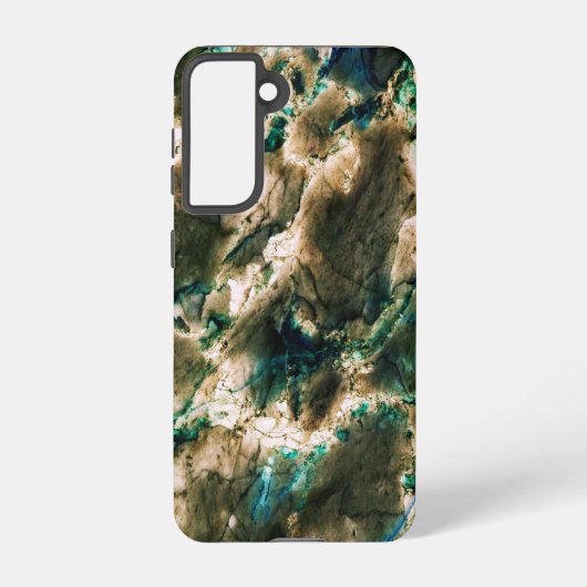 カラフルエレガント大理石タンブラウンとアクア SAMSUNG GALAXYケース (裏面)