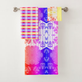 カラフルエレガント抽象芸術 バスタオルセット