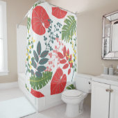 カラフルエレガント植物模様 シャワーカーテン (インサイチュ)