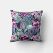 カラフルエレガント水彩フローラ枕 クッション (裏面)