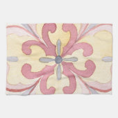 カラフルエレガント水芸術的色フローラ キッチンタオル (横)