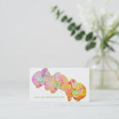 カラフルエレガント熱帯花オレンジラン 名刺 (スタンド正面)