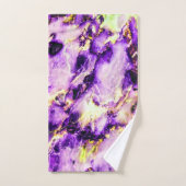 カラフルエレガント紫ピンクと金ゴールド バスタオルセット (ハンドタオル)