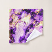 カラフルエレガント紫ピンクと金ゴールド バスタオルセット (ウォッシュタオル)