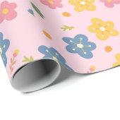 カラフルエレガント花柄の誕生日 ラッピングペーパー (ロールコーナー)