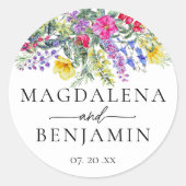 カラフルエレガント草の名結婚前 ラウンドシール (正面)