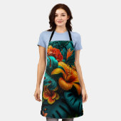 カラフルエレガント葉花 | エプロン (着用した状態)