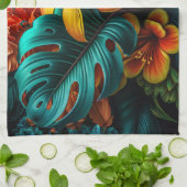 カラフルエレガント葉花 | キッチンタオル (折り畳み)