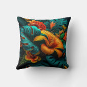 カラフルエレガント葉花 | クッション (裏面)