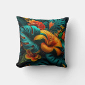 カラフルエレガント葉花 | クッション (正面)