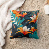 カラフルエレガント葉花 | クッション (ブランケット)