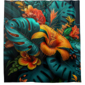 カラフルエレガント葉花 | シャワーカーテン (正面)