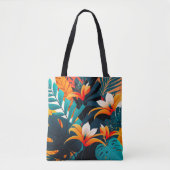 カラフルエレガント葉花 | トートバッグ (正面)