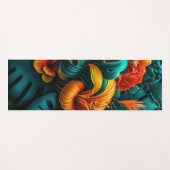 カラフルエレガント葉花 | ヨガマット (正面(横))