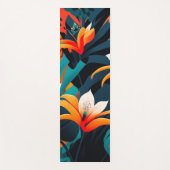 カラフルエレガント葉花 | ヨガマット (正面)