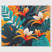 カラフルエレガント葉花 | ラッピングペーパー (フラット)