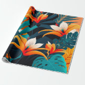 カラフルエレガント葉花 | ラッピングペーパー (アンロールド)