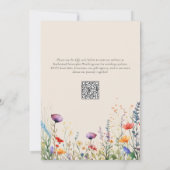 カラフルエレガント野の花ベージュ結婚の 招待状 (裏面)