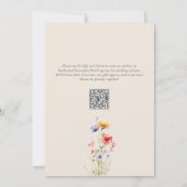 カラフルエレガント野の花ベージュ結婚の 招待状 (裏面)