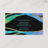 カラフルエレガント金ゴールドオンブラックグリッター爪、 ネイル 名刺 (裏面)