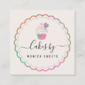 カラフルエレガント食堂 スクエア名刺 (正面)