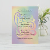 カラフルエレガントlgbtqラブ結婚式招待状 招待状 (スタンド正面)