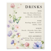 カラフルエレガントWildflower結婚 Drinks Poster フォトプリント (正面)