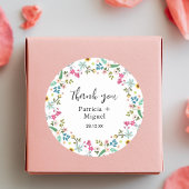 カラフルエレガントWildflower 結婚's Thank You ラウンドシール