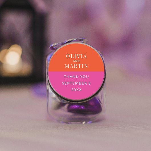 カラフルオはっきりしたレンジとピンク ラウンドシール