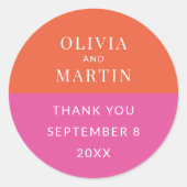 カラフルオはっきりしたレンジとピンク ラウンドシール (正面)