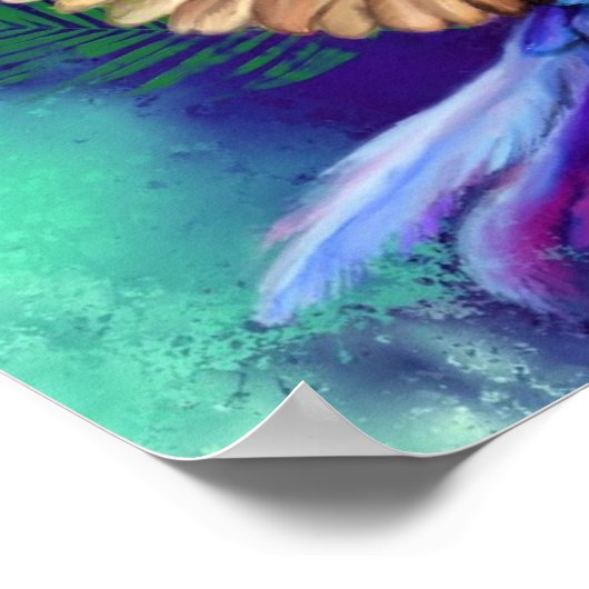 カラフルオウムのポスターウォーター ポスター (角)