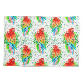 カラフルオウム枕ケースMacaw - Ara 絵画's 枕カバー (裏面)