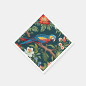 カラフルオウム熱帯ジャングル葉 スタンダードカクテルナプキン (角)