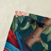 カラフルオウム熱帯ジャングル葉 ビーチタオル (インサイチュ)