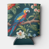 カラフルオウム熱帯ジャングル葉 缶クーラー (正面)