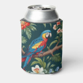 カラフルオウム熱帯ジャングル葉 缶クーラー (缶裏面)