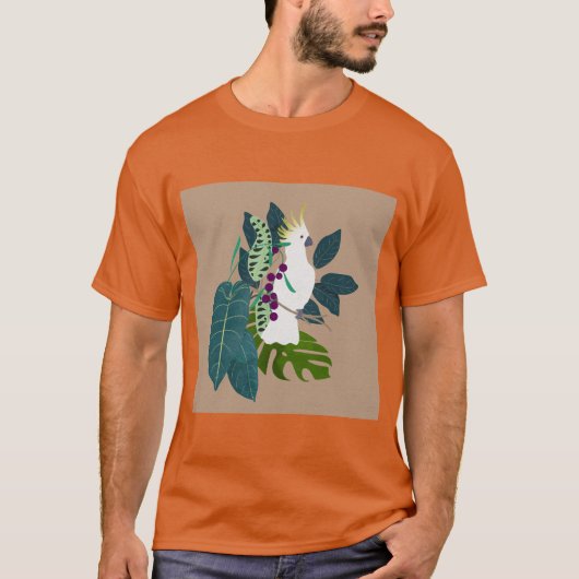 カラフルオウム - 熱帯の鳥のアートTシャツ Tシャツ (正面)